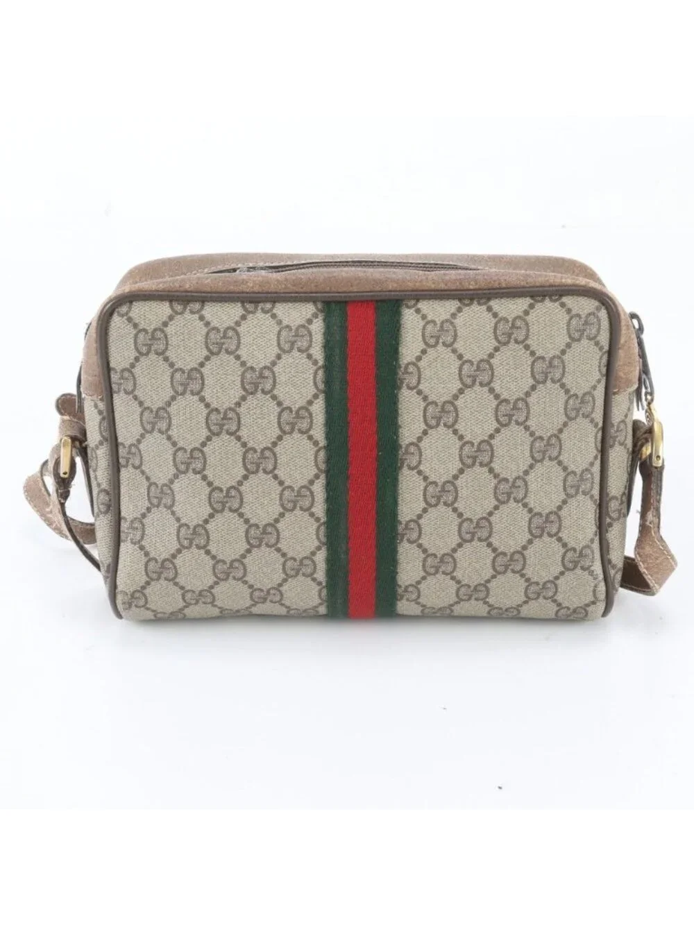 Gucci Vintage GG Supreme Sherry Line Leather Shoulder Bag